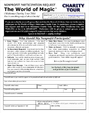 Charity Tour Nonprofit Participation Request Form
